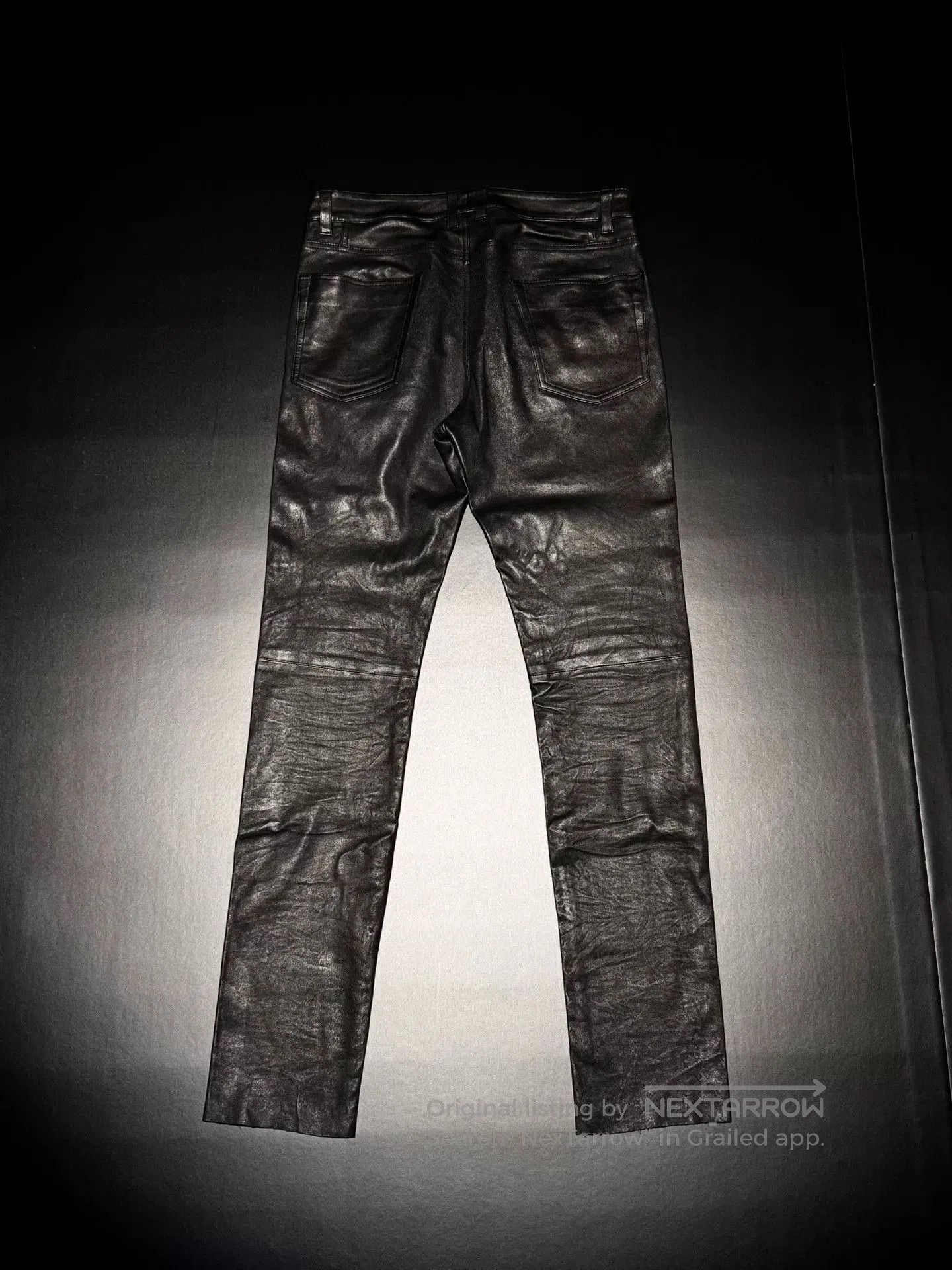 ALAIN DELON Anthony Delon Lamb Leather Biker Slim Pants. Size US 29 - 5 Thumbnail