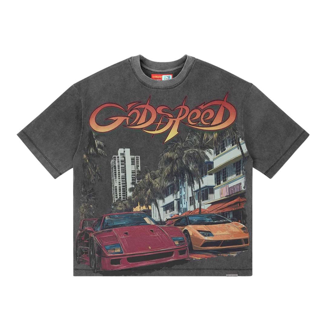 South Beach Drive Miami Superrun Grey Wash Tee
