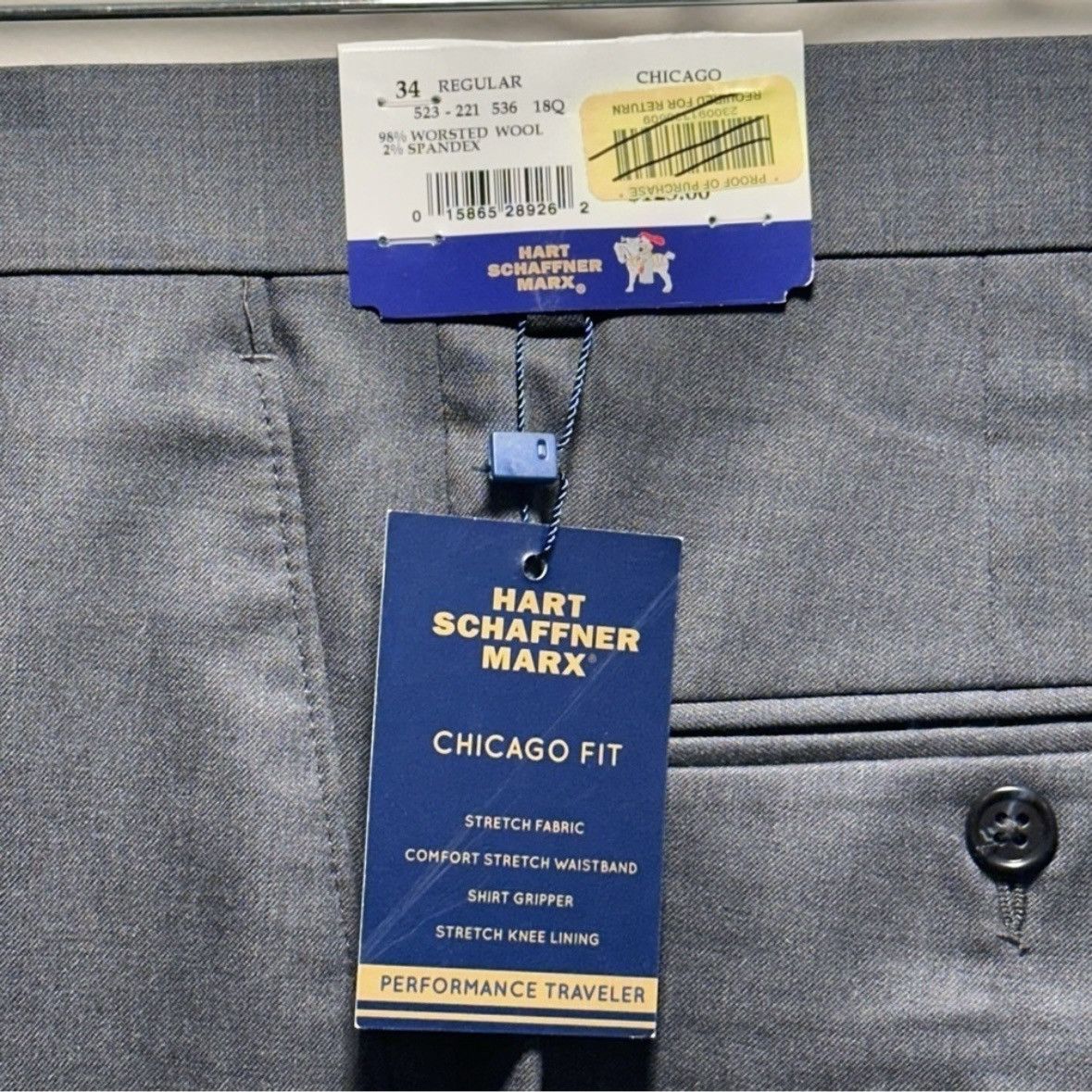 Hart Schaffner Marx Hart Schaffner Marx, Dress Chicago classic, 34R Grey NWT Size US 34 / EU 50 - 9 Thumbnail