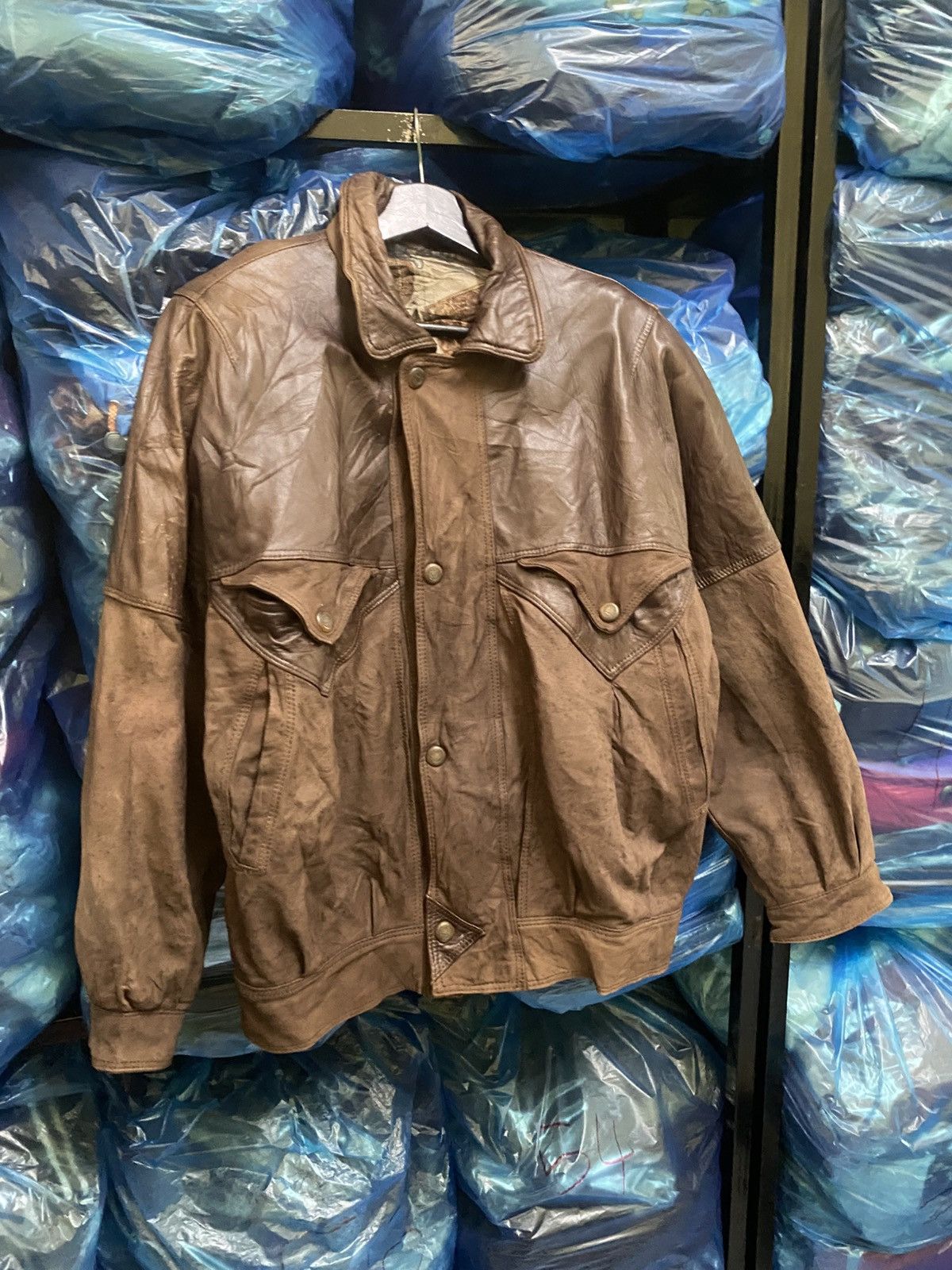 Other Vintage GEROME Barcelona Brown Leather Bomber Jacket Size US M / EU 48-50 / 2 - 3 Thumbnail