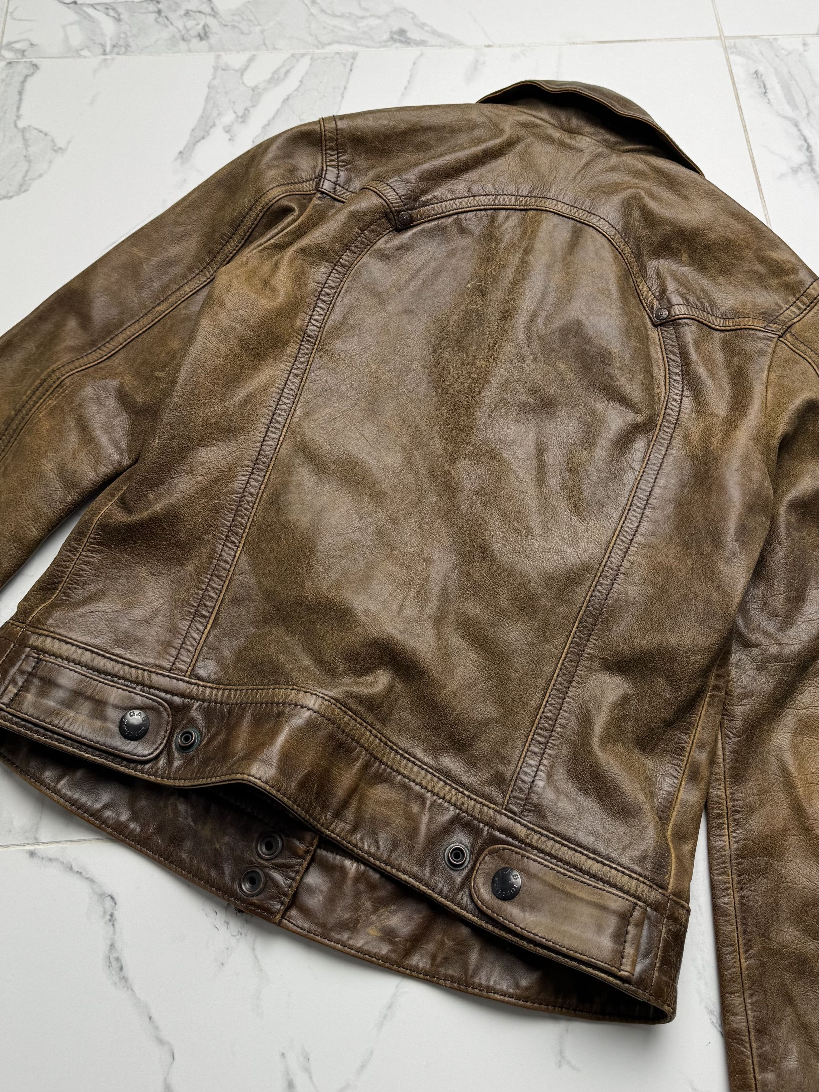 Vintage Y2K Brown Leather Jacket Womens Fitted Button Up Biker Style Size S / US 4 / IT 40 - 15 Thumbnail