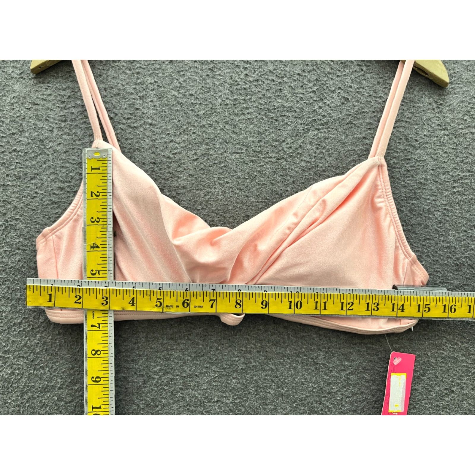 Vintage Xhilaration Bikini Top XL Juniors Twist Front Spaghetti Strap Pink Shinny Size XL / US 12-14 / IT 48-50 - 4 Thumbnail