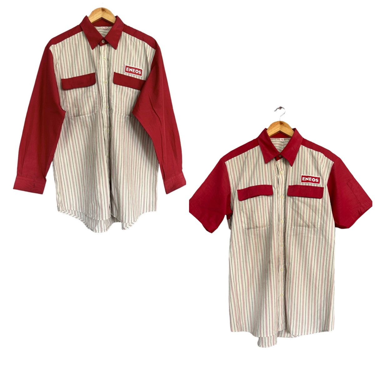 image of Moto x Vintage Bulk Combo 2Pcs Eneos Button Up Shirts, Men's (Size XL)