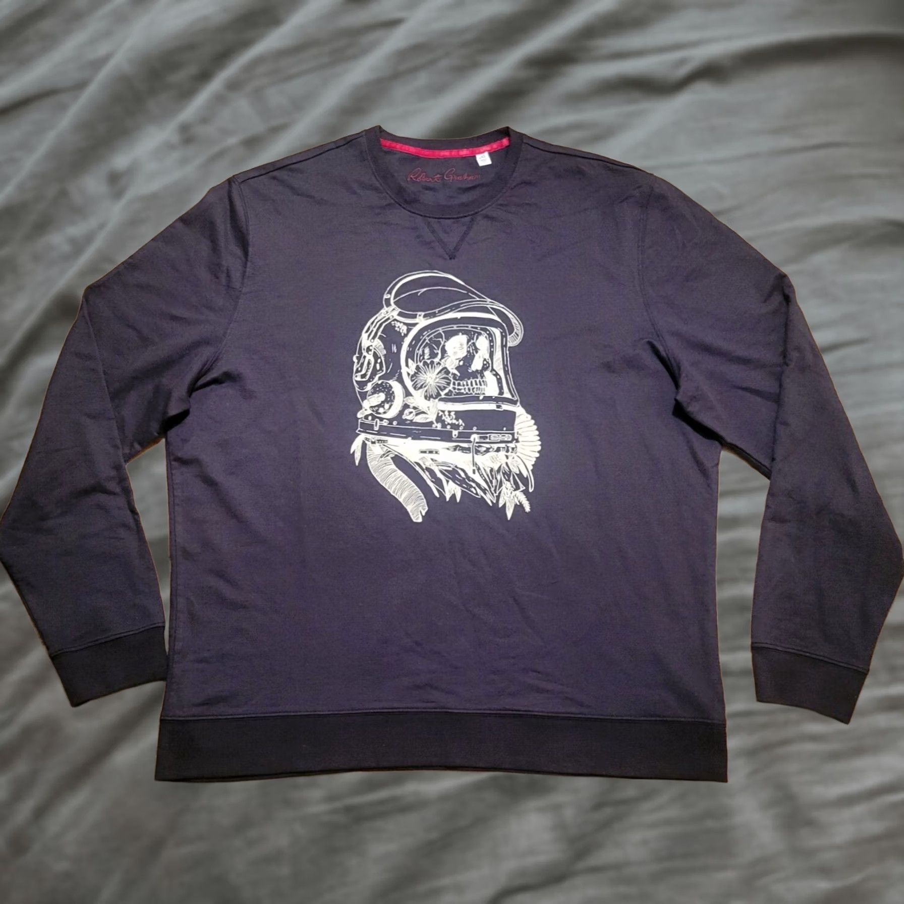 Robert Graham Robert Graham Men's Black Astronaut Skull Knit Long Sleeve Shirt Size 2XL XXL Size US XXL / EU 58 / 5 - 1 Thumbnail