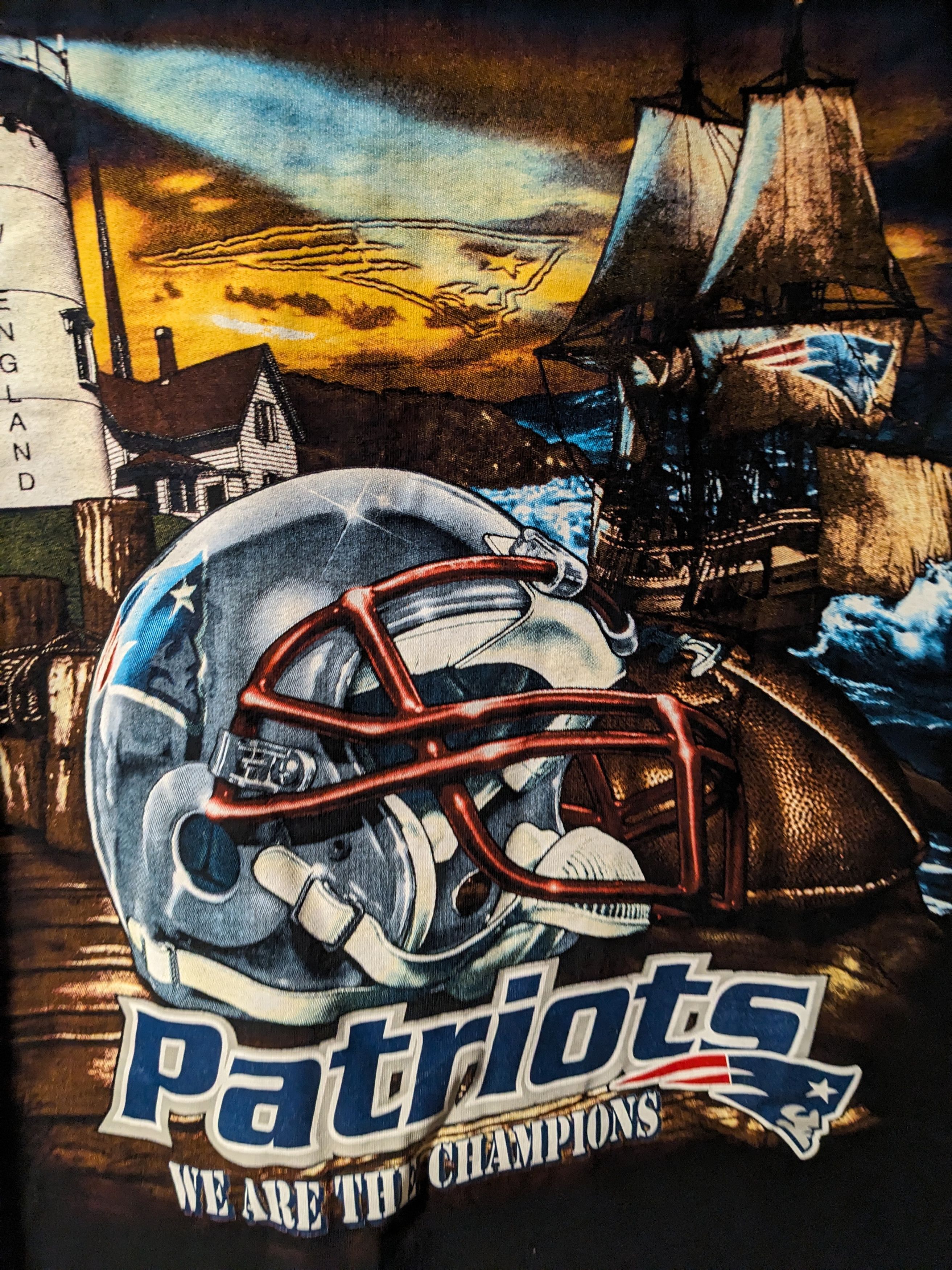 NFL × Vintage Vintage 90s New England Patriots NFL Football Helmet T-Shirt Size US L / EU 52-54 / 3 - 2 Thumbnail