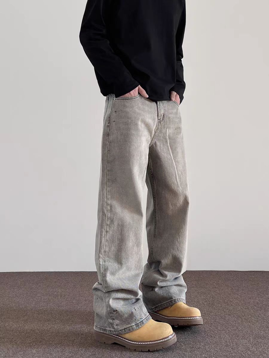 Japanese Brand × Jean Vintage washed and inked smoky grey baggy micro flare jeans Size US 30 / EU 46 - 6 Thumbnail