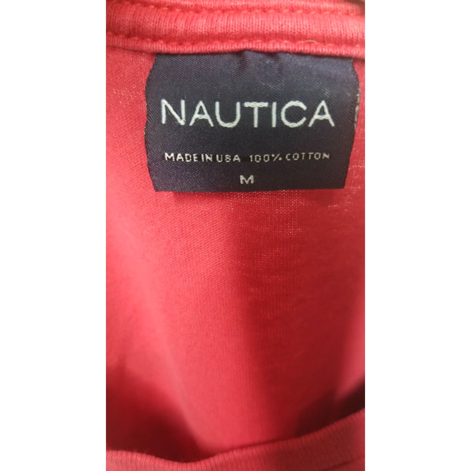 Nautica VINTAGE Nautica T Shirt Mens M Red Double-Sided Logo Sail 90s Crew Neck Cotton Shirt Mens Size US M / EU 48-50 / 2 - 4 Thumbnail