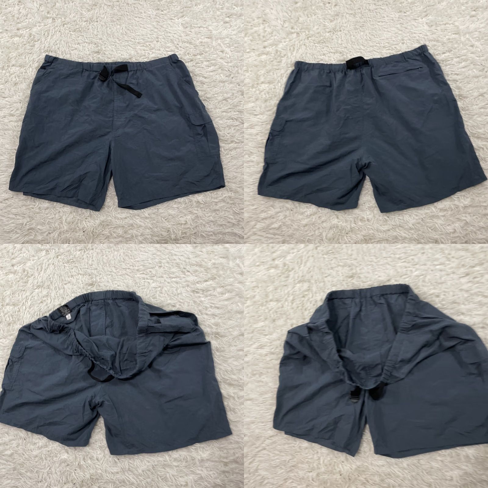 Vintage VINTAGE Unbranded Nylon Shorts Mens 2XL Gray Slim Belted Cargo-Pocket 90s Activewear Gym & Training Mens Size US 39 - 10 Thumbnail