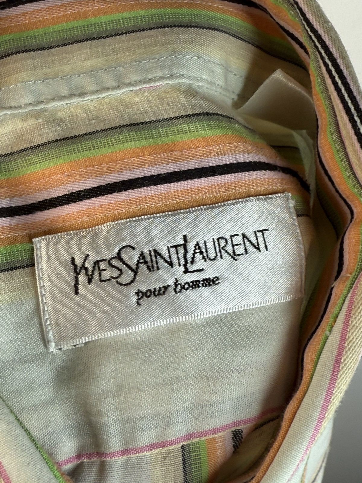 Multicolor YSL Shirt Short Sleeve Button Up Collar Vintage