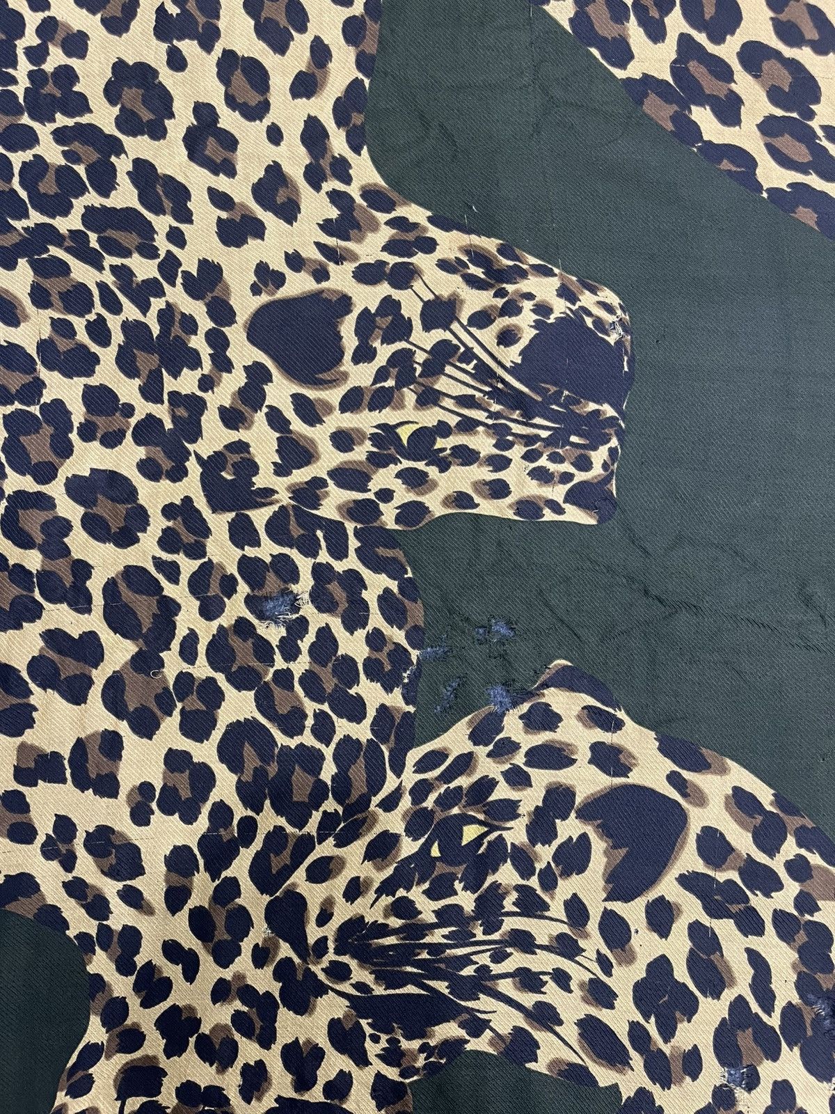 Yves Saint Laurent Vtg Yves Saint Laurent Leopard Panther Silk Wool Scarf Large Size ONE SIZE - 6 Thumbnail