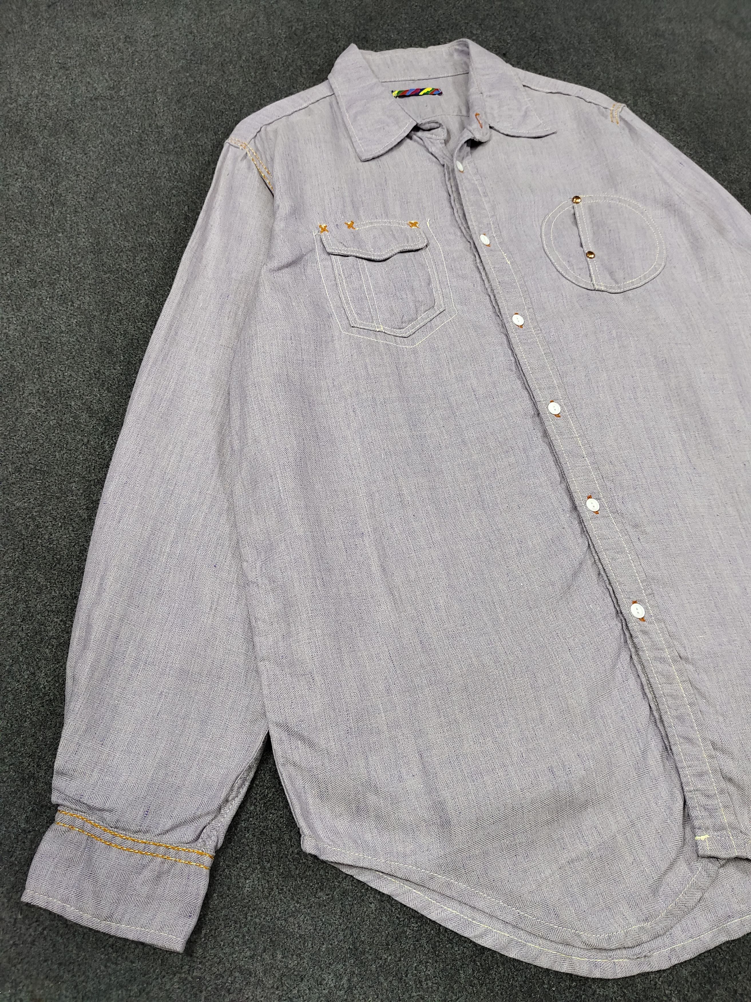Japanese Brand Is-Ness🇯🇵 Herringbone Minimalist Rayon Blend Workshirt Size US L / EU 52-54 / 3 - 6 Thumbnail