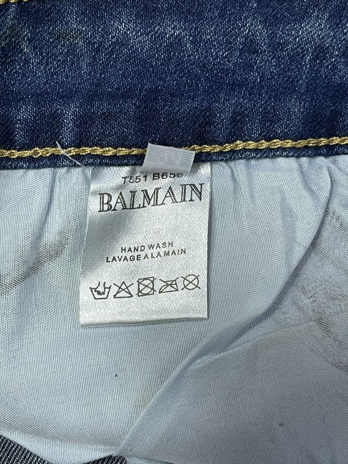 Balmain × Pierre Balmain Pierre Balmain Disstressed Denim Jeans Skinny Size US 34 / EU 50 - 17 Thumbnail