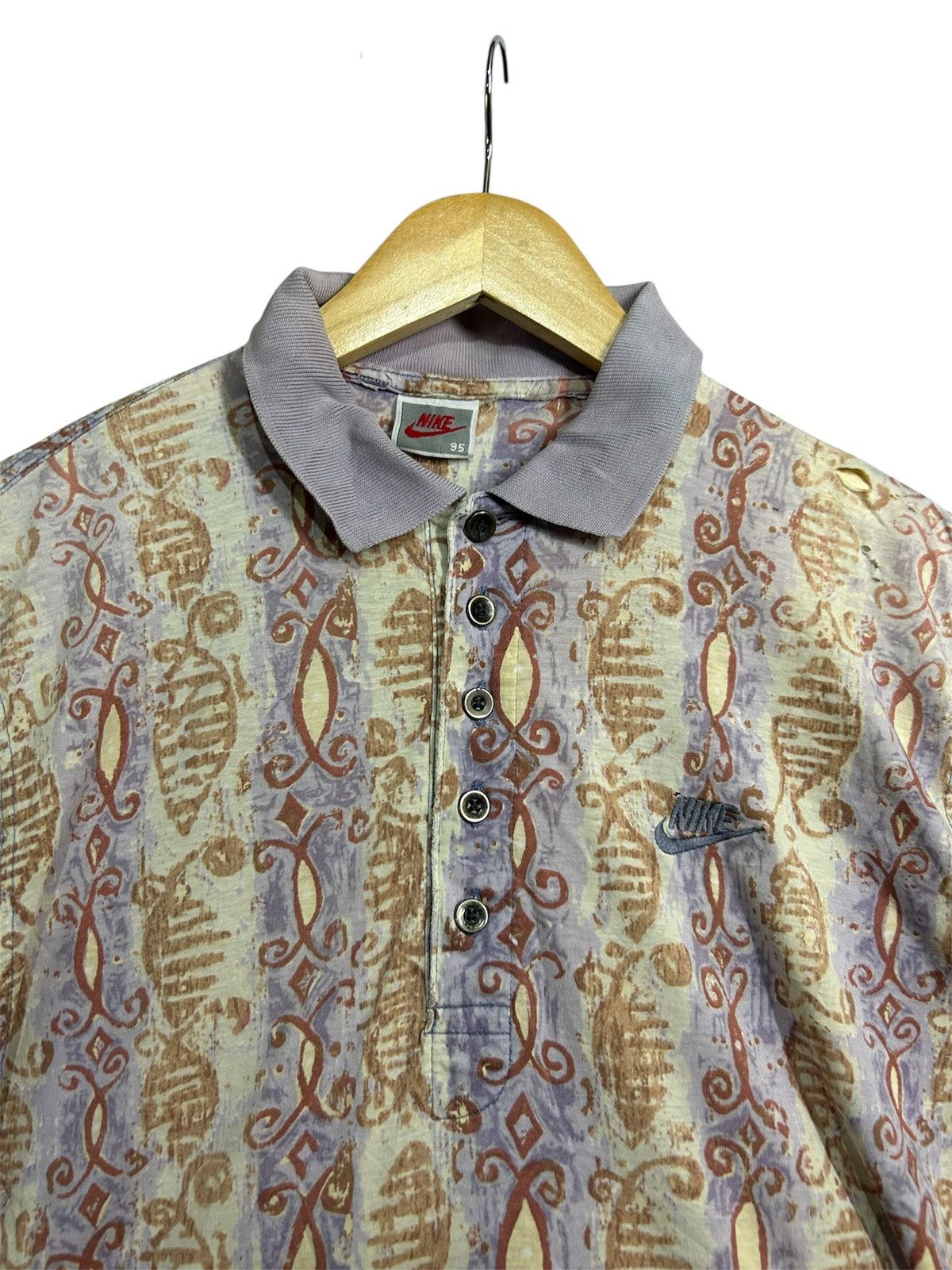 Nike × Vintage vintage abstract nike Polo tee Size US M / EU 48-50 / 2 - 2 Thumbnail