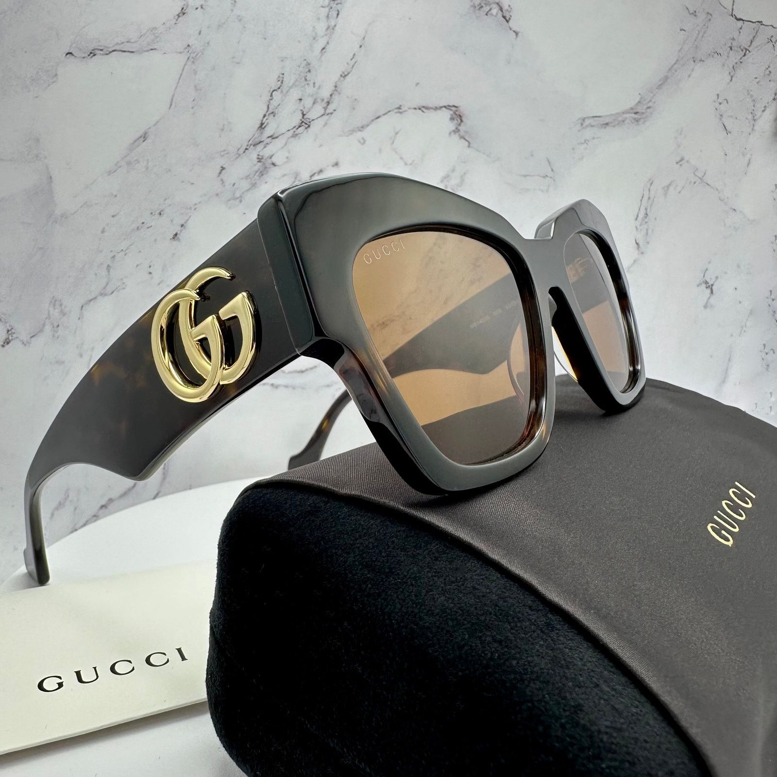 Gucci New Gucci Sunglasses Brown Size ONE SIZE - 4 Thumbnail
