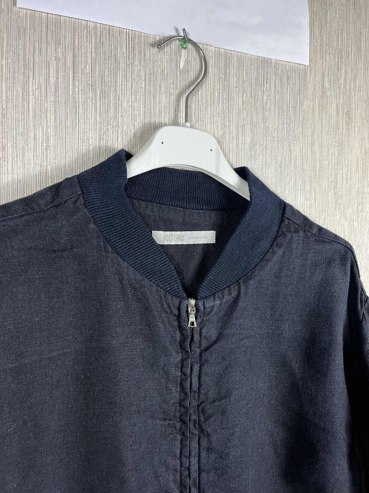 Other Post Card linen cropped navy bomber jacket boxy riri luxury Size XL / US 12-14 / IT 48-50 - 8 Thumbnail