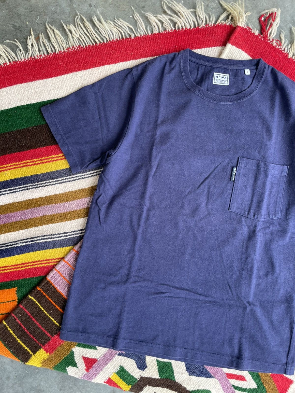 HOLLYWOOD RANCH MARKET × Japanese Brand Blue Blue Indigo Pocket tee Size US M / EU 48-50 / 2 - 2 Thumbnail