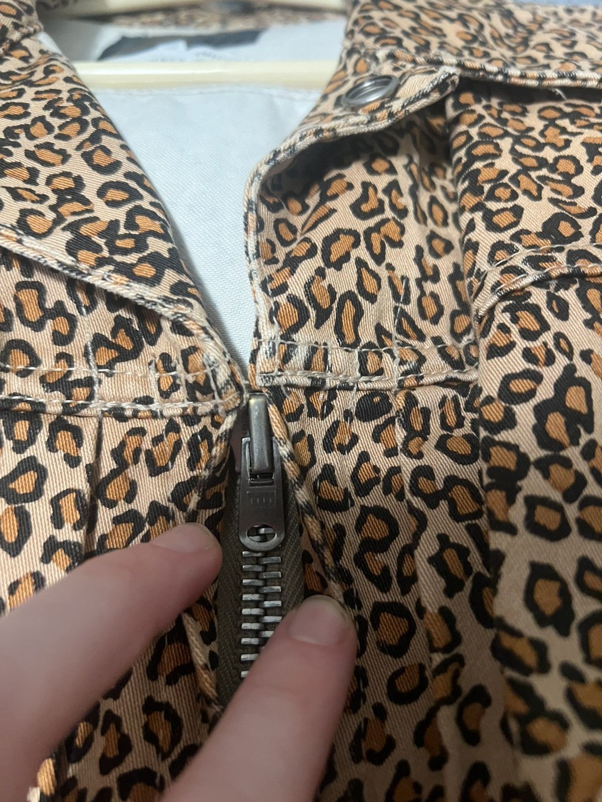 Number (N)ine Number (N)ine x Needles Cheetah Print Denim Jacket Size US M / EU 48-50 / 2 - 4 Thumbnail