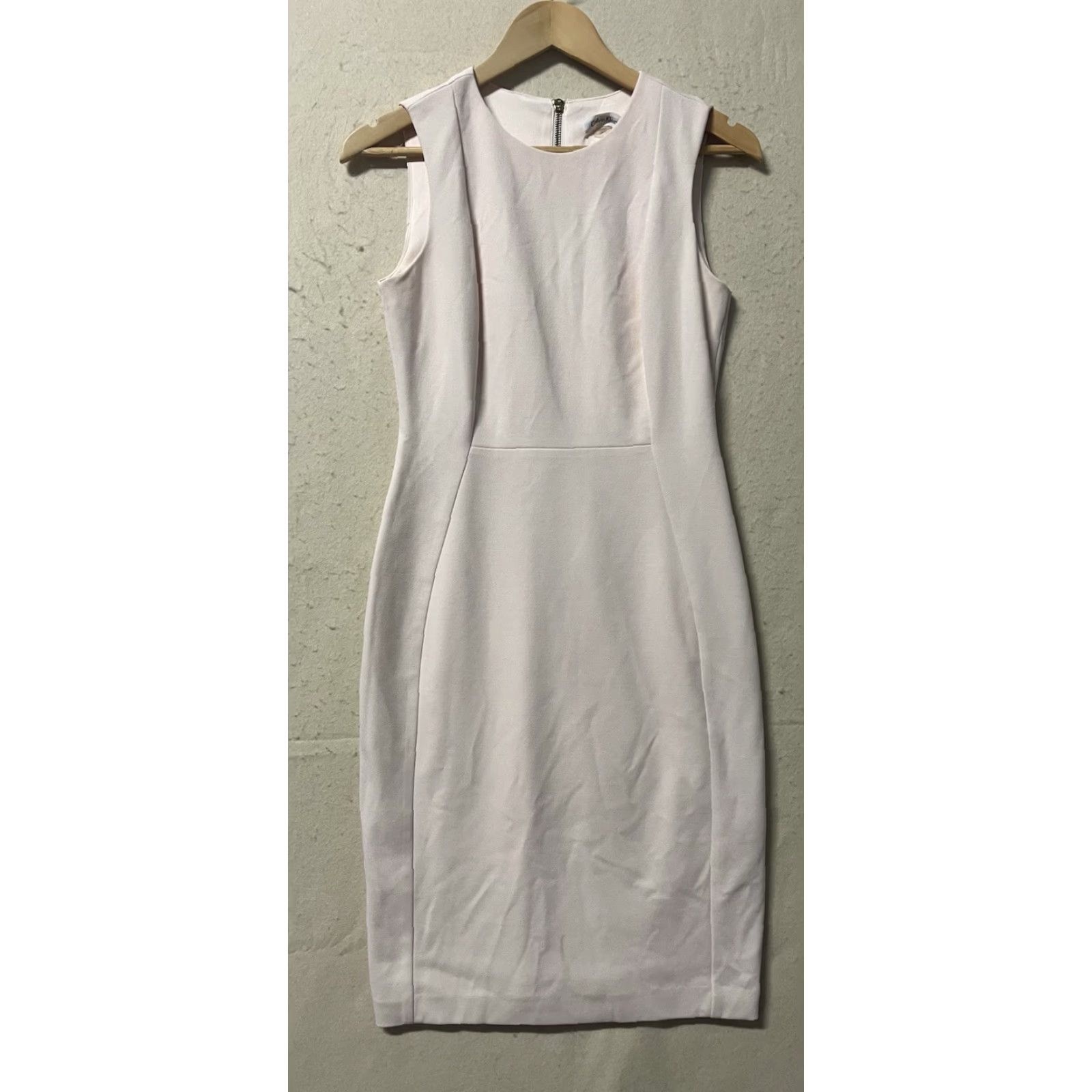 Calvin Klein Calvin Klein Women’s Sleeveless Knee Length Dress 4 Pink Formal/Business/Party Zip Sweetheart Neckline Cap Sleeve Bodycon Size S / US 4 / IT 40 - 2 Thumbnail