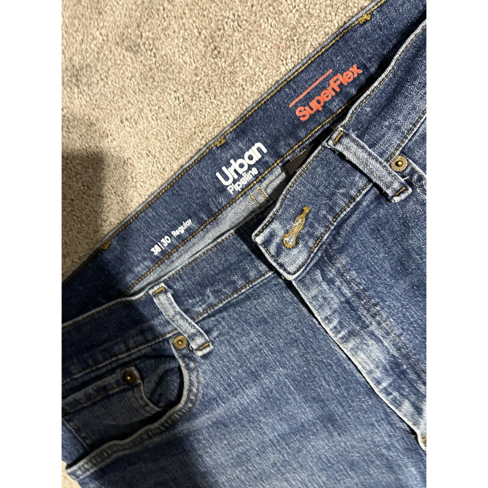 Vintage Urban Pipeline Jeans Men Relaxed Straight 38x30 Denim Blue Size US 38 / EU 54 - 5 Thumbnail