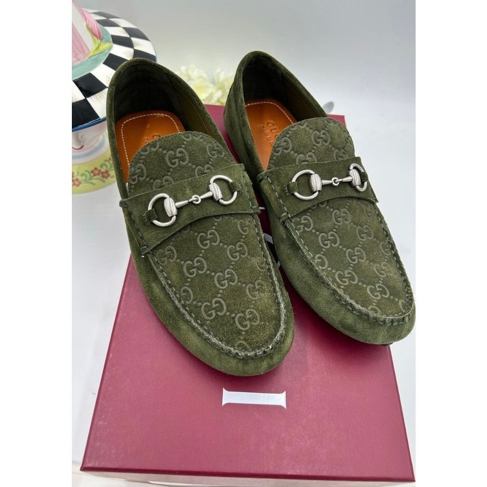 Gucci Gucci GG embossed suede driver loafers size 9 fits 9.5 US Size US 9.5 / EU 42-43 - 1 Thumbnail
