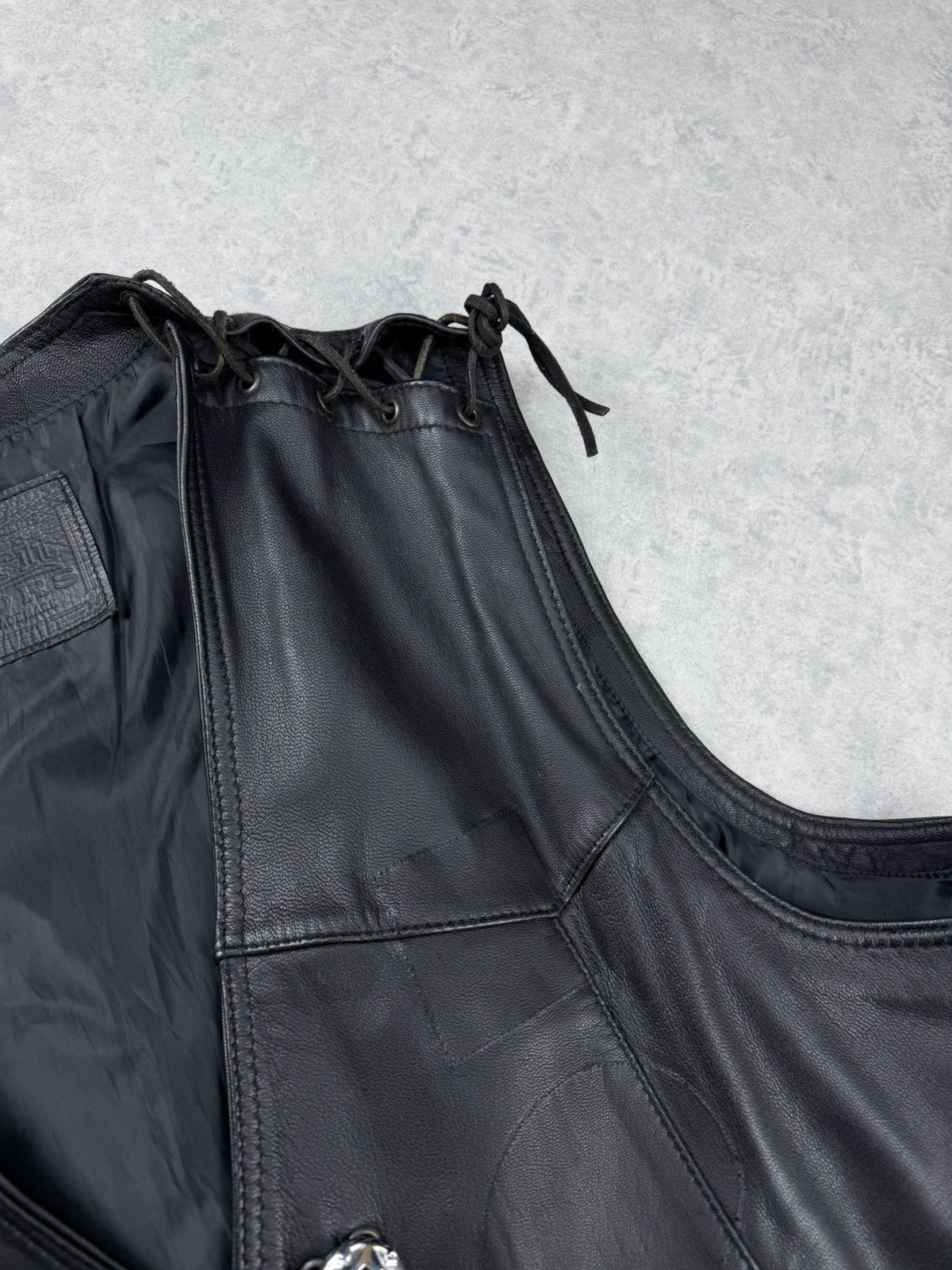 Vintage Spirit Motors Leather Vest Black Biker Motorcycle Size 3XL Size US XXL / EU 58 / 5 - 7 Thumbnail