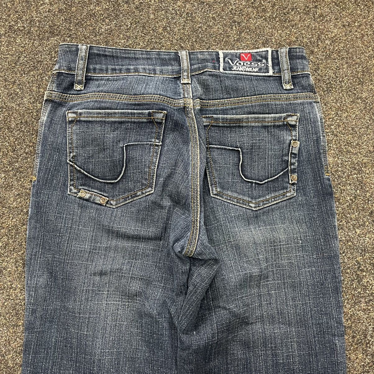 Vintage Vintage Y2K Baggy Wide Leg Flared Jeans Skater 90s Faded Size 32" / US 10 / IT 46 - 3 Thumbnail