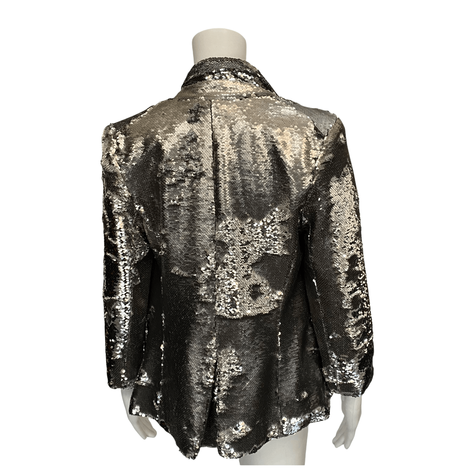 Libertine $3,850 SIGNED Silver Sequin 3/4 Sleeve Blazer Jacket Size M / US 6-8 / IT 42-44 - 6 Thumbnail