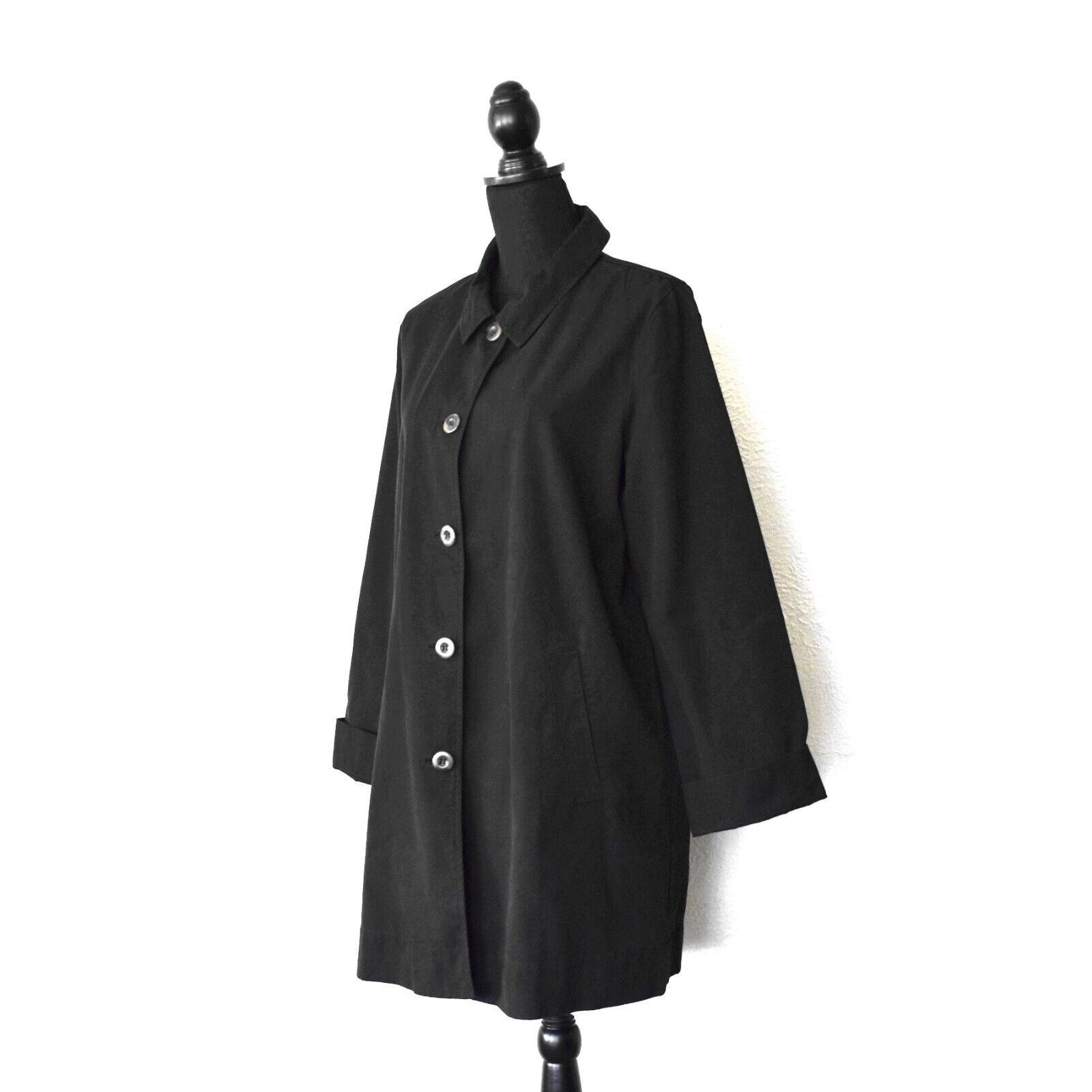 Eileen Fisher EILEEN FISHER Black Organic Cotton Front Jacket Size M Size M / US 6-8 / IT 42-44 - 2 Thumbnail