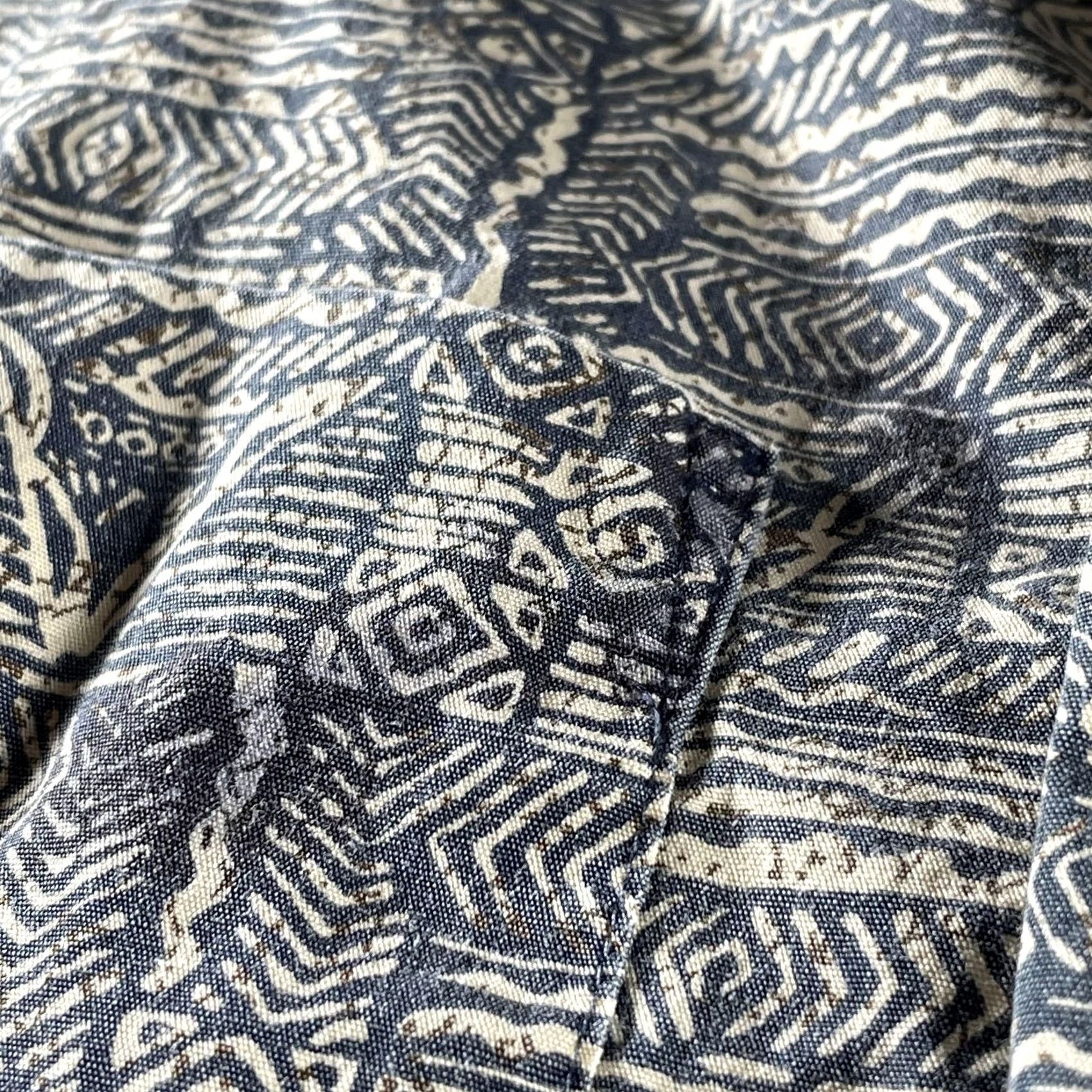 J.Crew J.Crew Shirt Men Small Blue Beige Geometric Print Button-Up Short Sleeve Oarsman Size US S / EU 44-46 / 1 - 3 Thumbnail