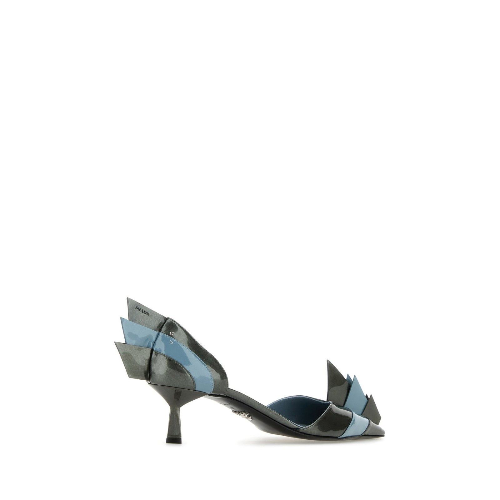 Prada PRADA Two-Tone Striped Bow Black Blue Leather 55mm Heel Pump Size US 7 / IT 37 - 3 Thumbnail