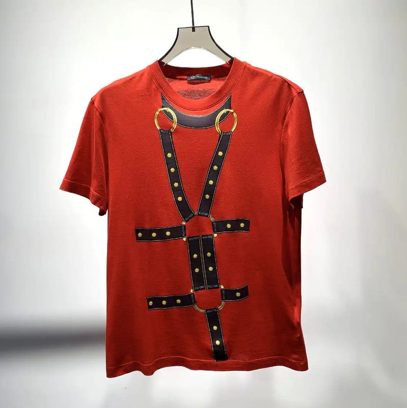 Versace Versace Red Cotton Men's T-Shirt 0089 Size US M / EU 48-50 / 2 - 1 Thumbnail