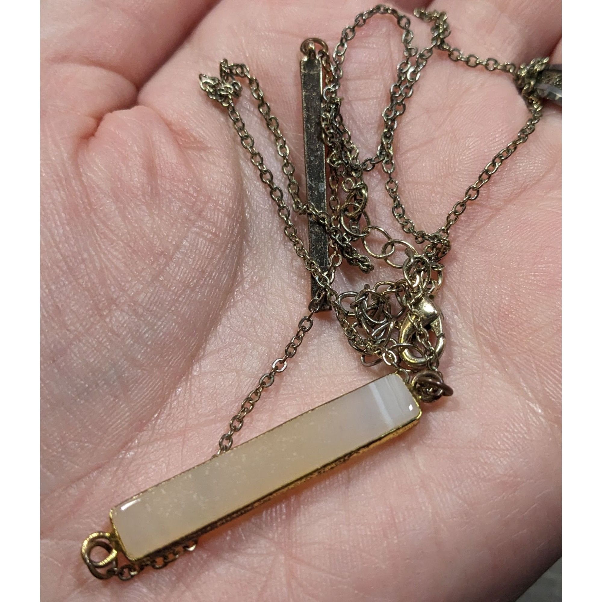 Other Y2K Style Agate And Gold Tone Y Drop Necklace Size ONE SIZE - 5 Thumbnail