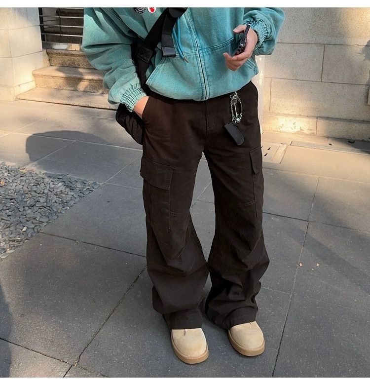 washed faded loose baggy military cargo pants