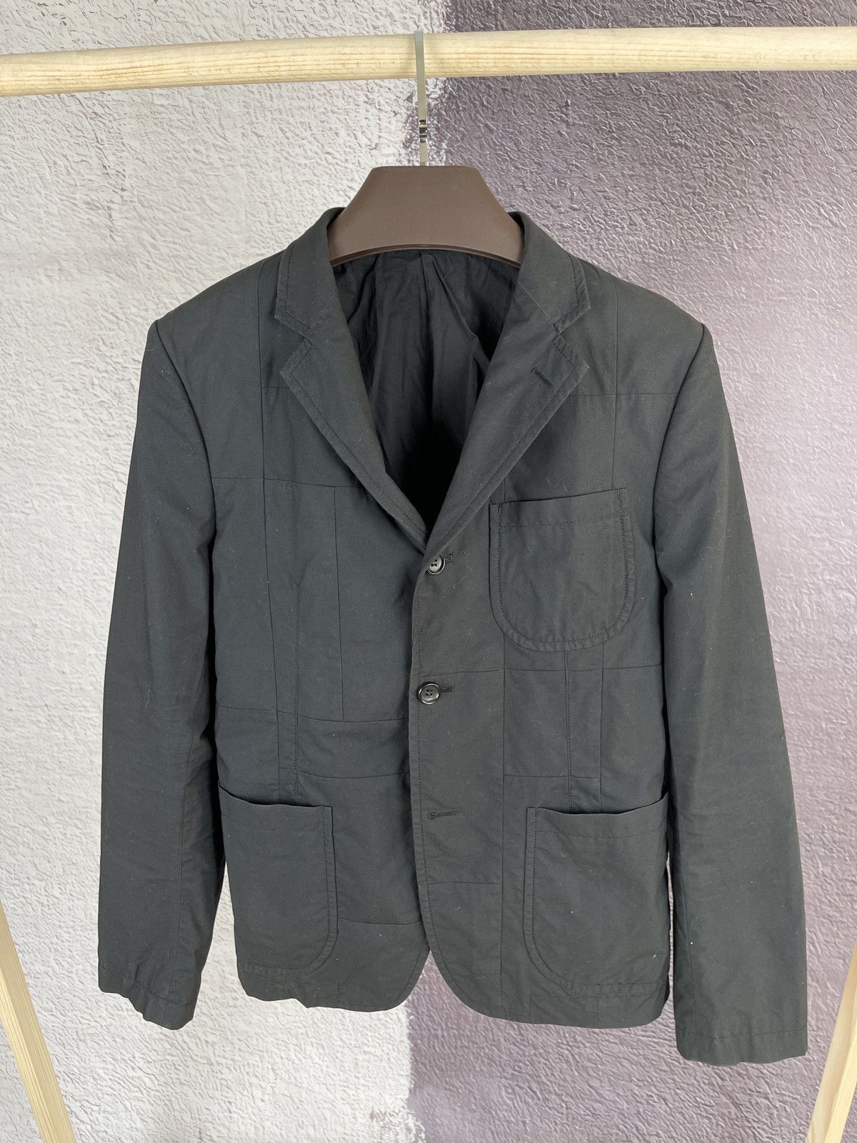 Comme des Garcons Comme des Garçons Homme 10SS black patched style blazer Size 38R - 3 Thumbnail