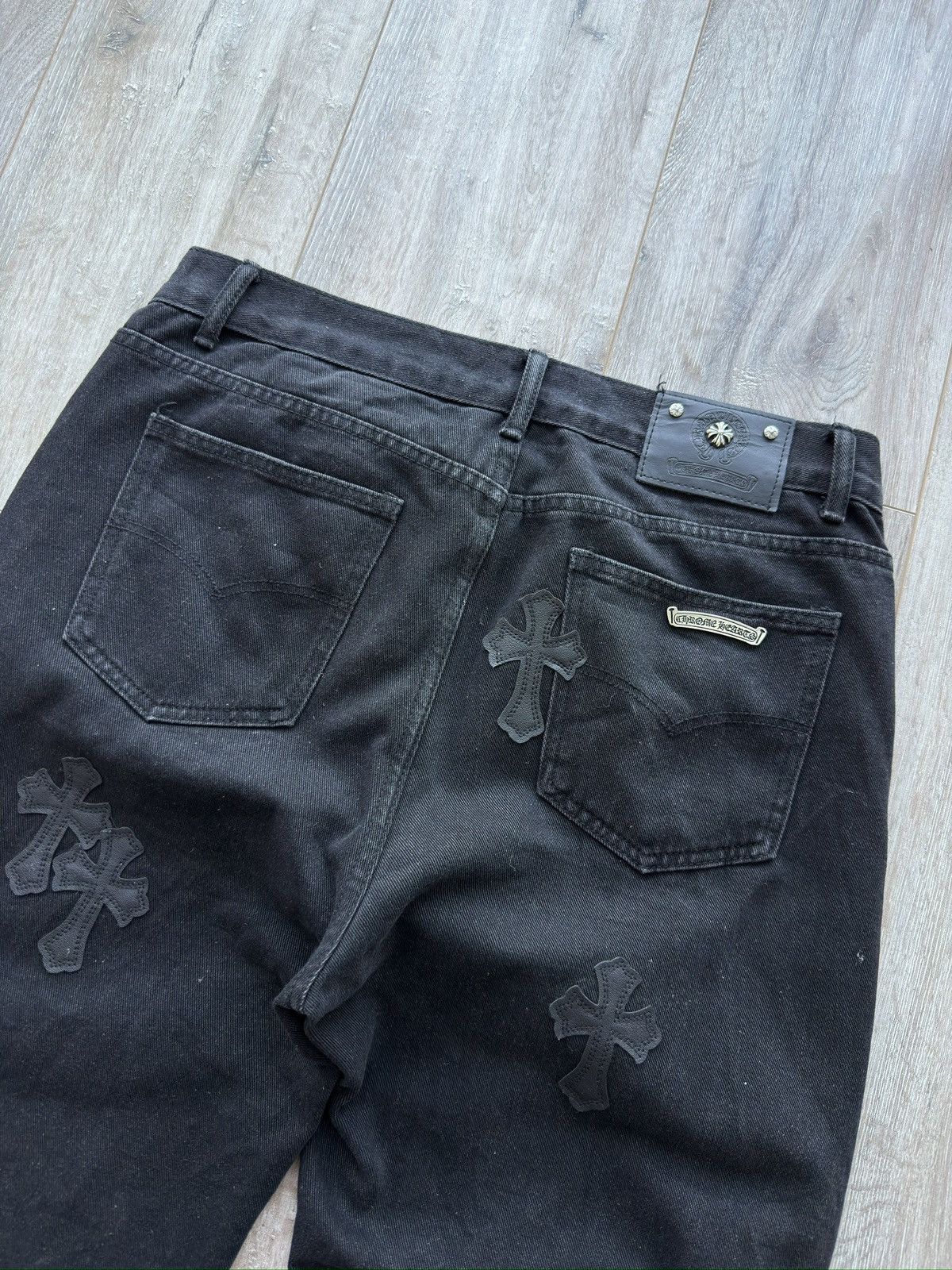 Other Gothic Chrome Patch Jeans Heards Y2K Streetwear Distressed Size US 33 - 11 Thumbnail