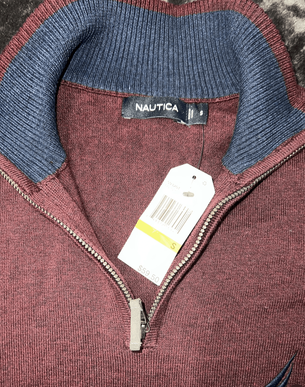 Nautica Nautica Burgundy Quarter-Zip Sweater Size US S / EU 44-46 / 1 - 6 Thumbnail