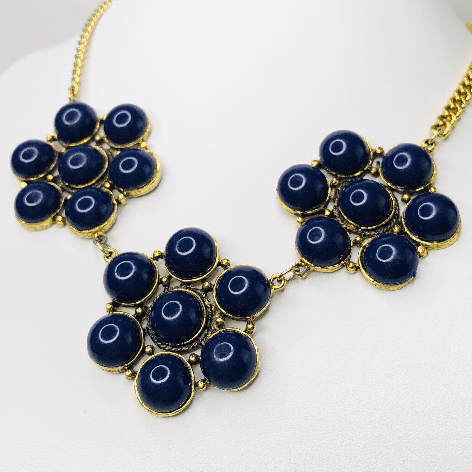 Other Yochi Statement Gold Chain Necklace 18” Navy Blue Cabochon Size ONE SIZE - 1 Thumbnail