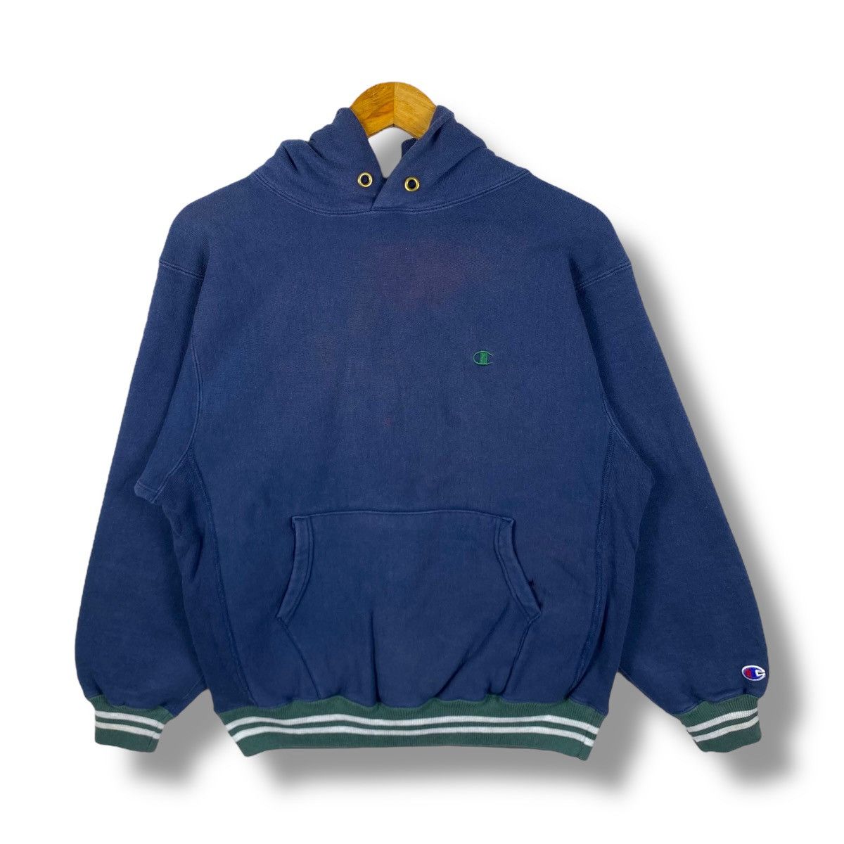 Champion Vintage 90's CHAMPION Reverse Weave Small Logo Hooded Size US L / EU 52-54 / 3 - 1 Thumbnail
