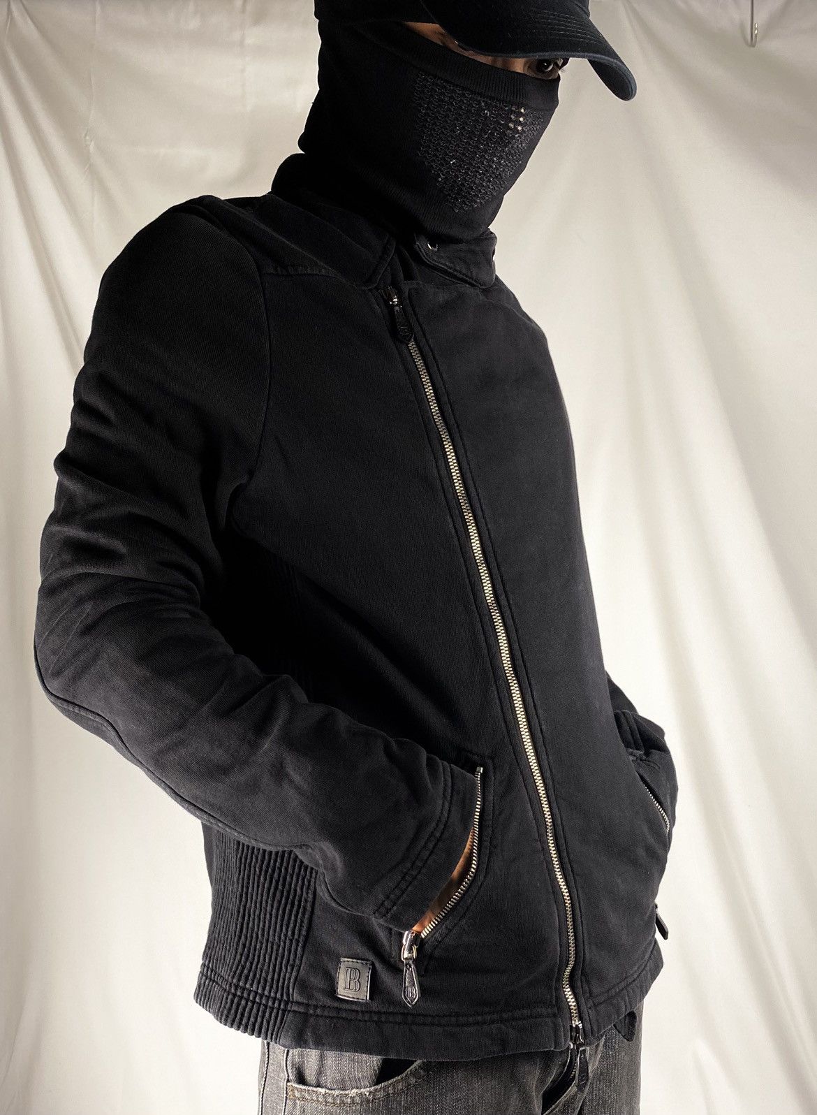 Balmain Rare 🔥 Pierre Balmain Black Biker Asymmetrical Jacket Size US M / EU 48-50 / 2 - 3 Thumbnail