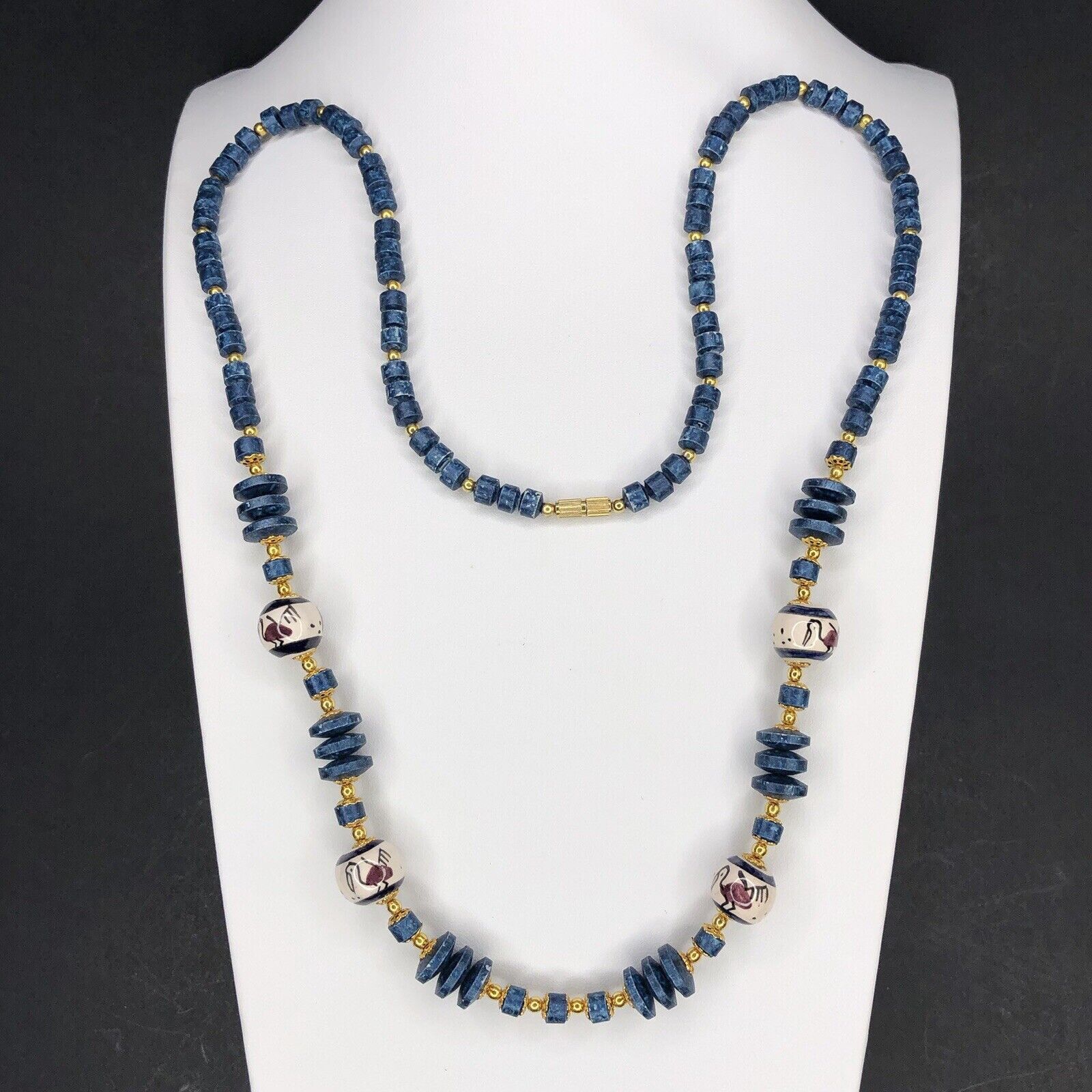 Other Native America Zuni Bird Blue Beaded Necklace 29" Long Size ONE SIZE - 1 Thumbnail