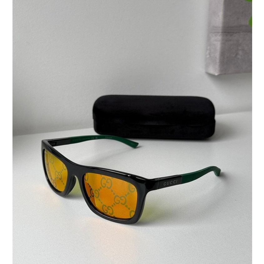 Gucci NEW Gucci GG1735S Black Orange GG Logo Lens Mask Sunglasses Size ONE SIZE - 1 Thumbnail