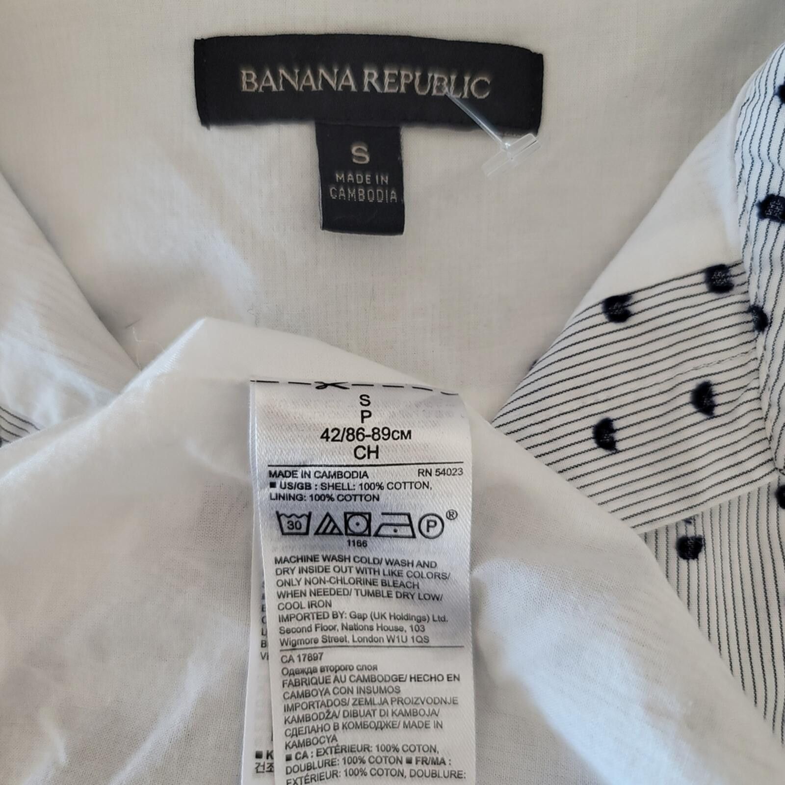 Banana Republic Banana Republic Navy Polka Dot Striped Midi Tie Dress Sz S Size S / US 4 / IT 40 - 2 Thumbnail
