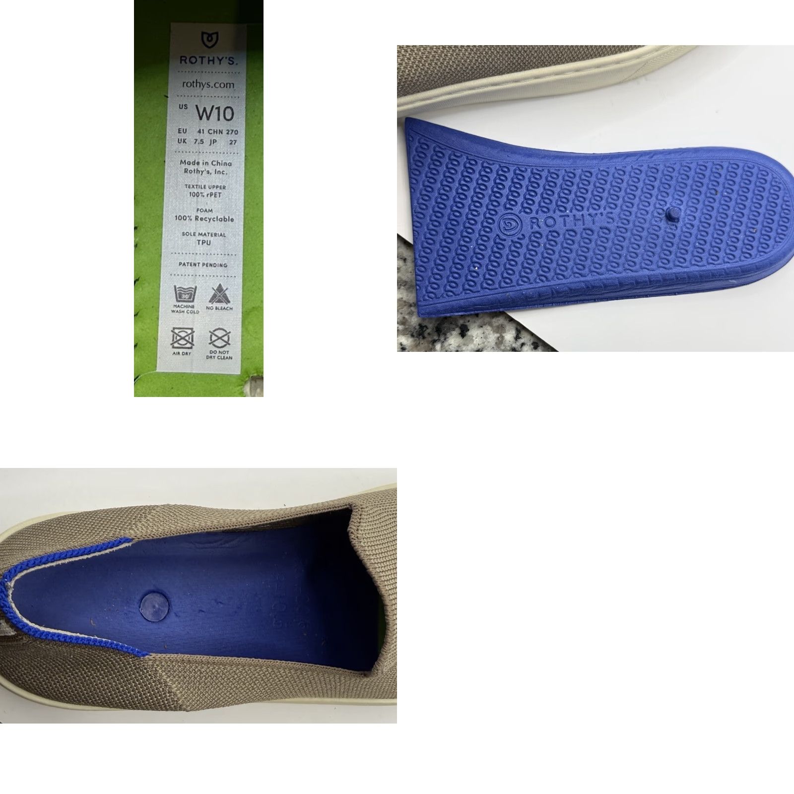 Rothy's Rothy's Slip-On Sneaker Women Size 10 Brown Casual Eco-Friendly Flat Round Toe Size US 10 / IT 40 - 8 Thumbnail