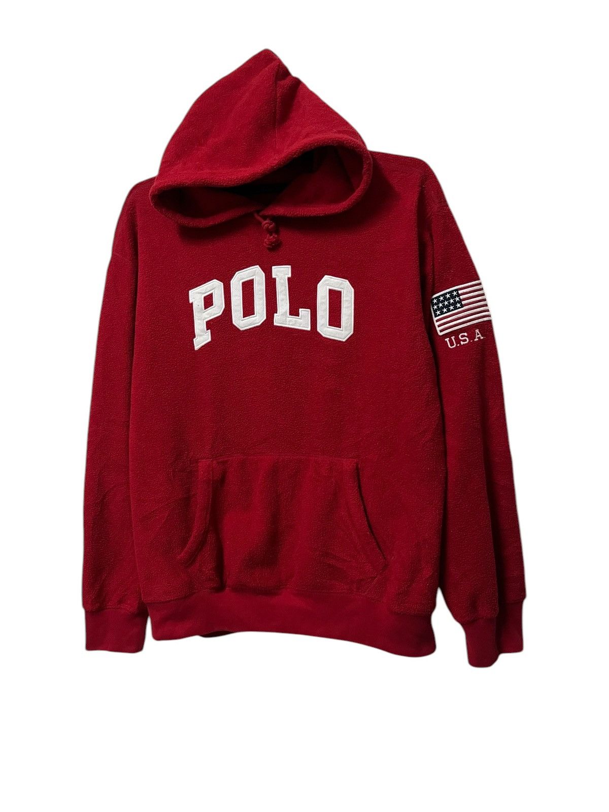 Polo Ralph Lauren 🔥Polo Ralph Lauren Red Fleece Logo Hoodie Size US XL / EU 56 / 4 - 2 Thumbnail