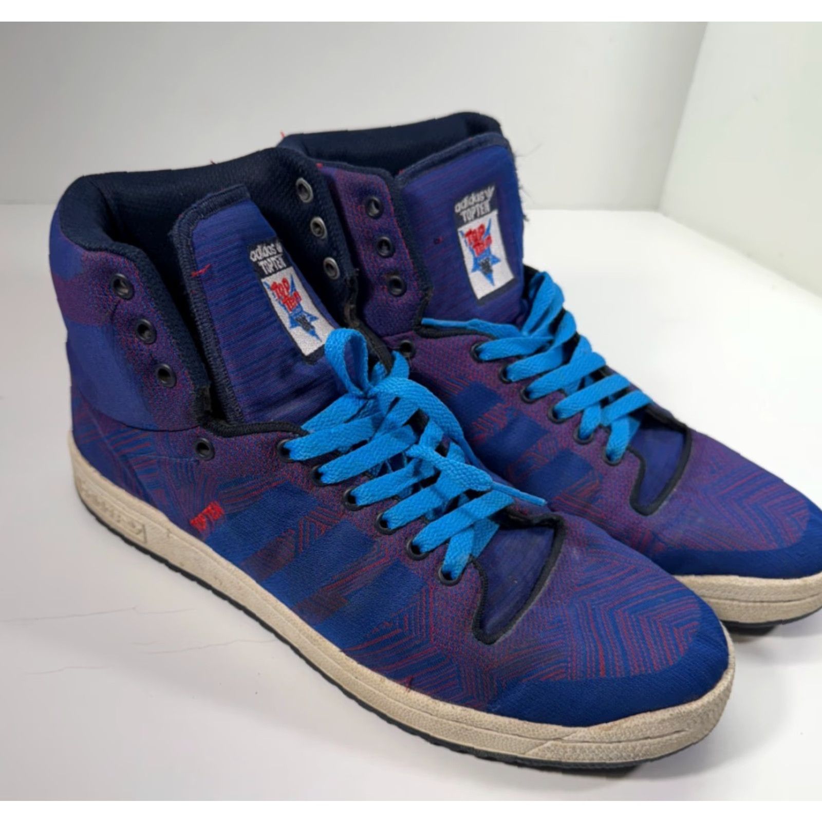 Adidas Adidas Top Ten Hi Woven Sneaker Shoes Mens 11 Purple Blue Lace-Up Size US L / EU 52-54 / 3 - 2 Thumbnail