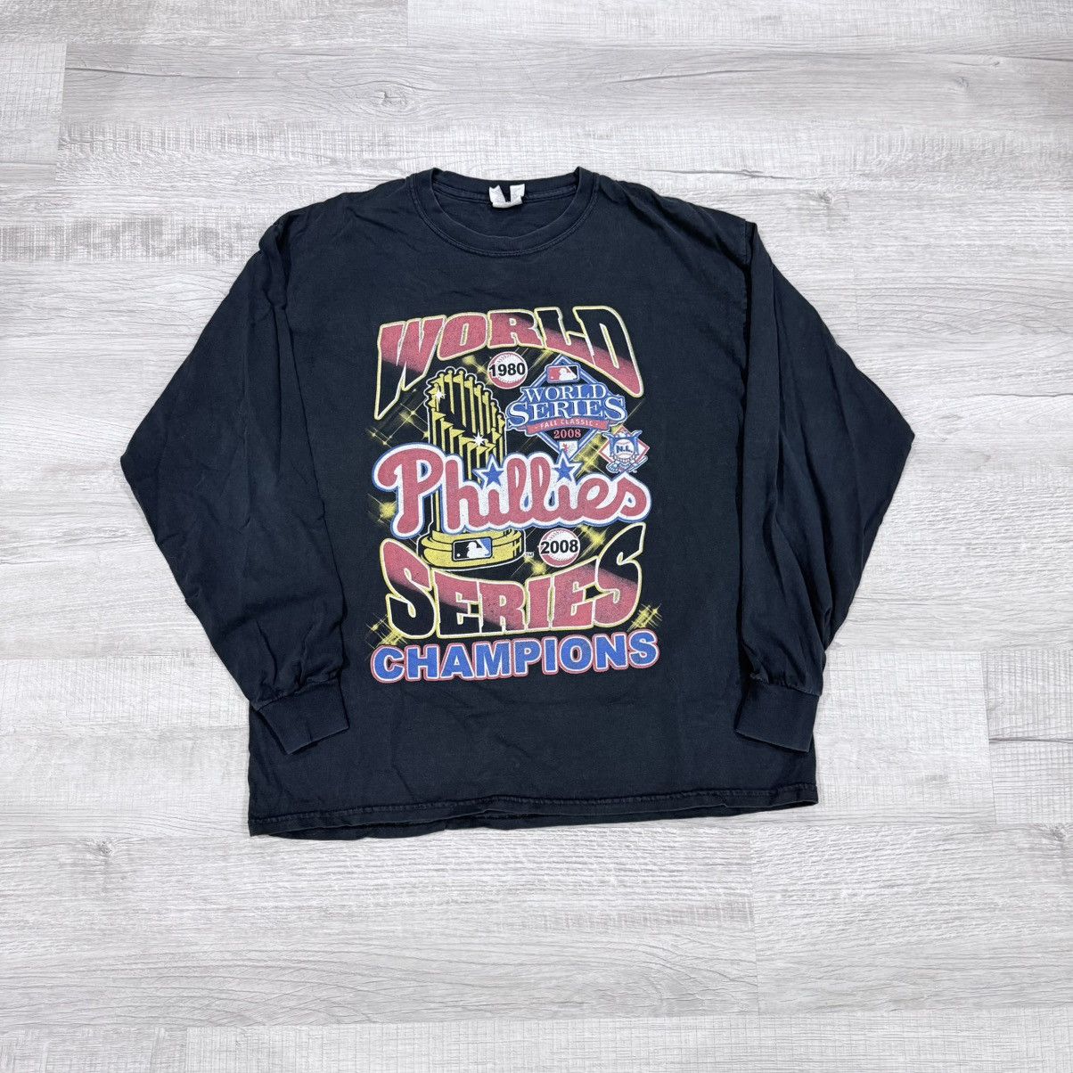 Vintage 2008 Phillies World Series L/S Size US XL / EU 56 / 4 - 1 Thumbnail