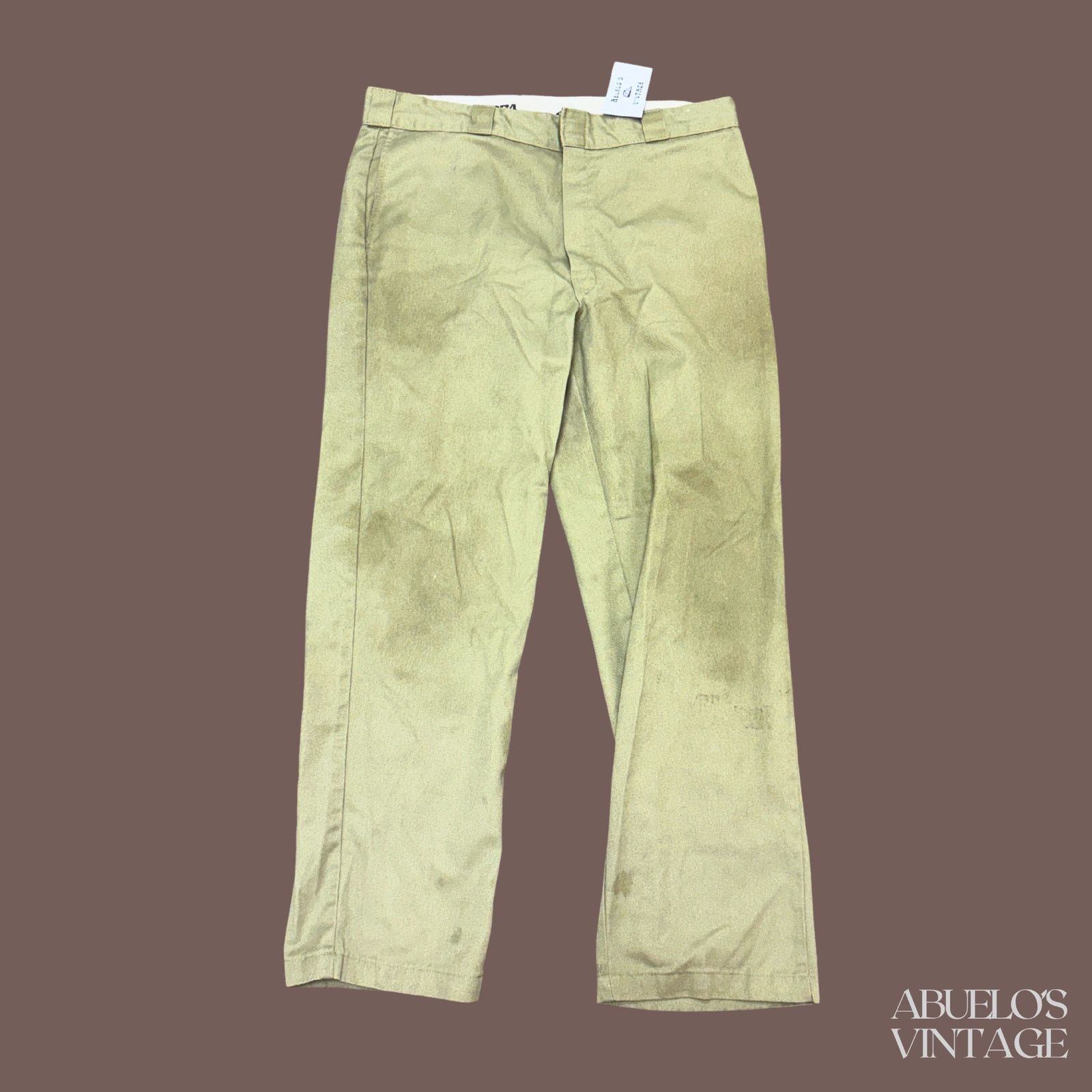 Dickies VTG Work Pants | Dickies Khaki Distressed | Workwear Core Size US 38 / EU 54 - 1 Thumbnail