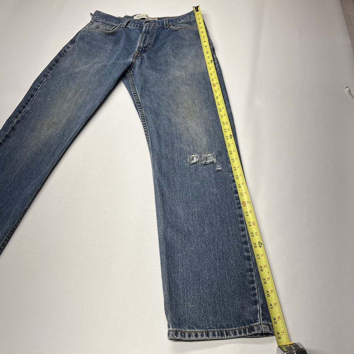 Levi's × Vintage Levis 505 Jeans Blue Straight Regular Fit Distressed Y2K Size US 34 / EU 50 - 20 Thumbnail