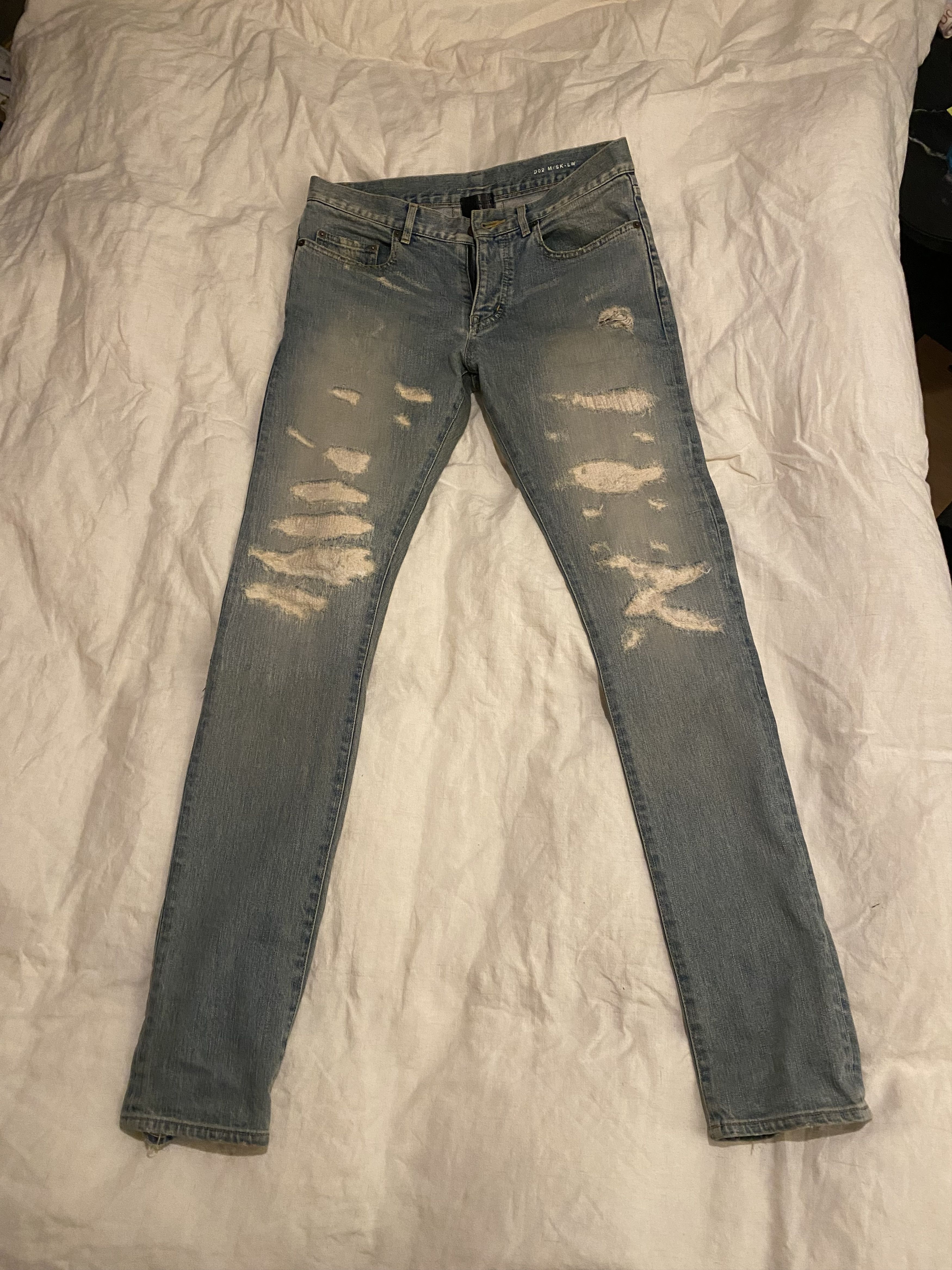 image of Saint Laurent Paris 2014 Denim in Stone Blue Washed, Men's (Size 30)