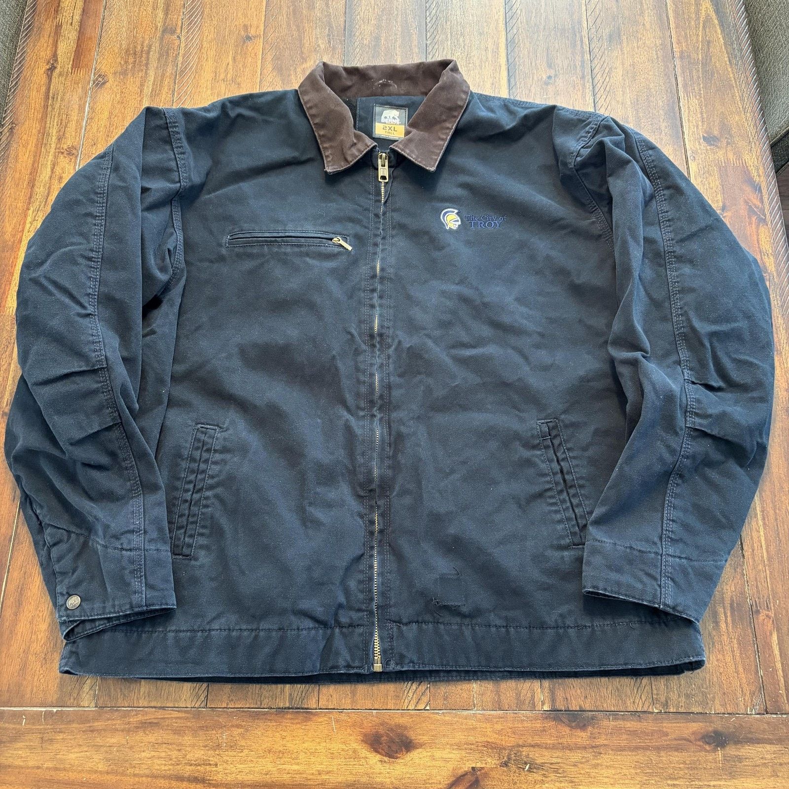 Vintage Berne Bomber Jacket Mens 2XLT Blue Canvas Fleece Lined Size US XXL / EU 58 / 5 - 2 Thumbnail